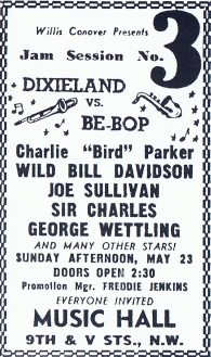 Dixieland versus Bebop advertisement Dixieland versus Bebop advertisement