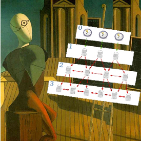 Collage on De Chirico's The Seer (1915)
