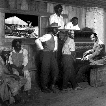 Duke Ellington & Billy Strayhorn in the Barrelhouse - collage by Alan Kurtz