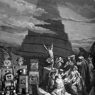Confusion of Tongues at the Tower of Babel from Gustave Dor's Illustrated Bible (1866)